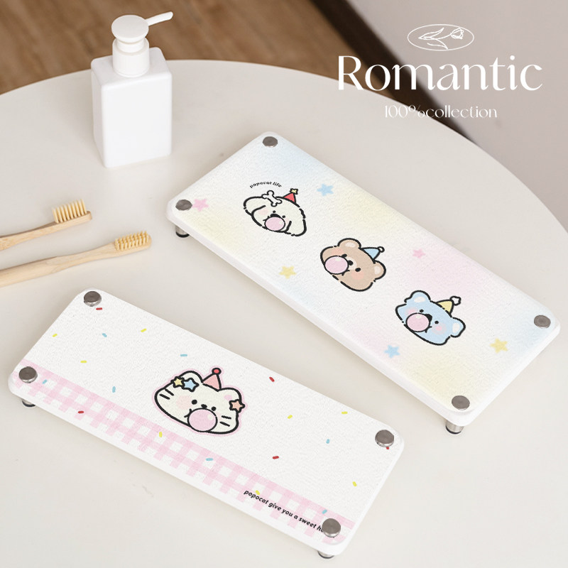 粉红泡泡牙刷牙杯置物架洗手台硅藻泥吸水垫高颜值台面漱口杯架,家庭/个人清洁工具,牙刷架/牙具座,淘宝优惠券,粉丝福利购,淘宝优惠卷