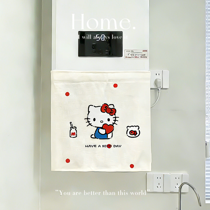 甜心小猫热水器遮挡罩创意燃气管道遮挡装饰帘子墙壁改造遮丑神器