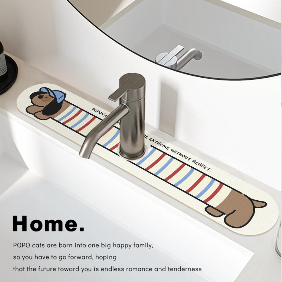 厨房防溅水龙头沥水垫台面吸水垫