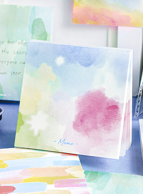 100张便签本无粘性手帐拼贴背景素材纸学生办公留言备忘便条纸