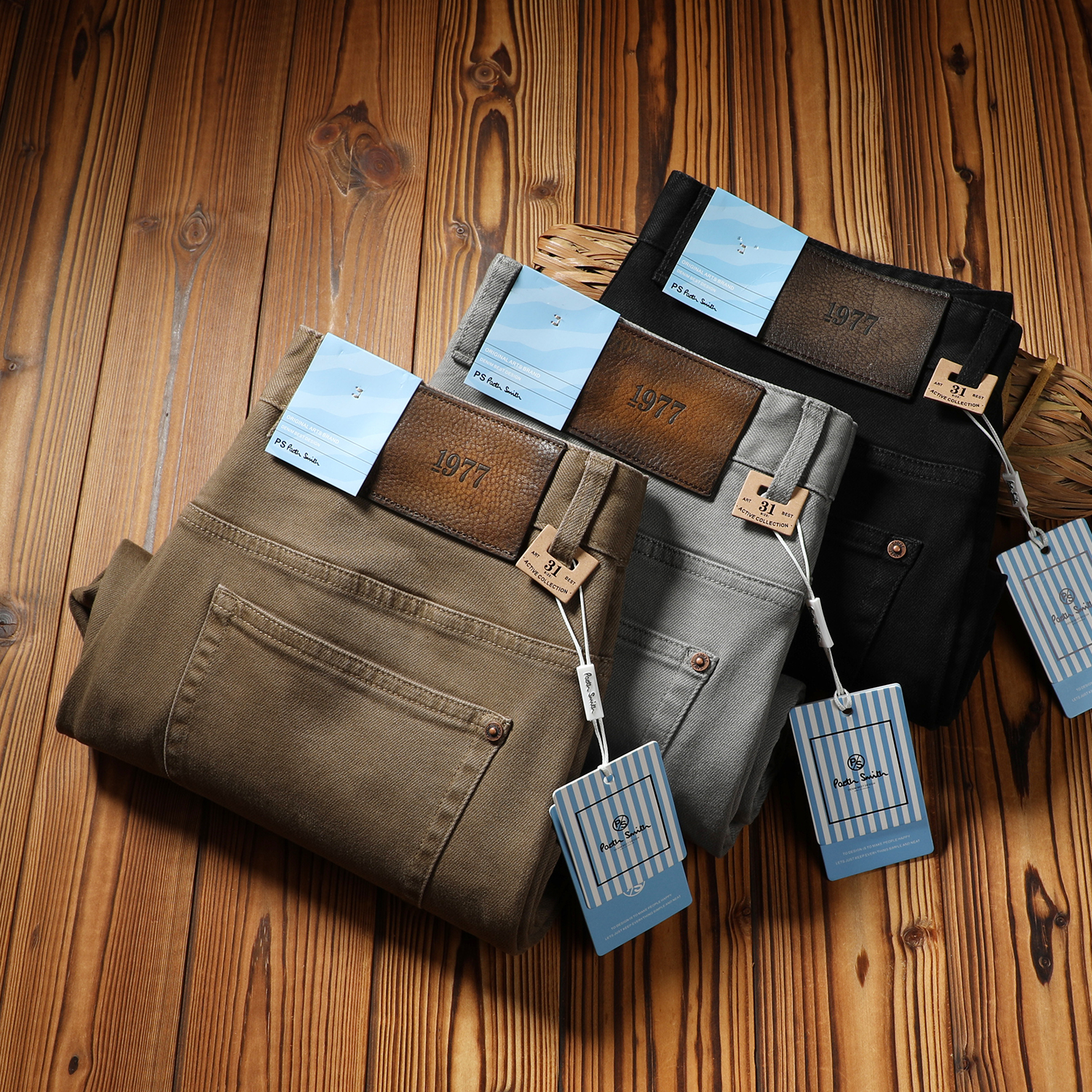 秋冬厚款牛仔五袋合体直筒男裤