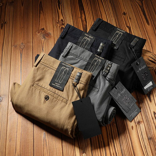 新疆棉混纺透气直筒宽松休闲裤子