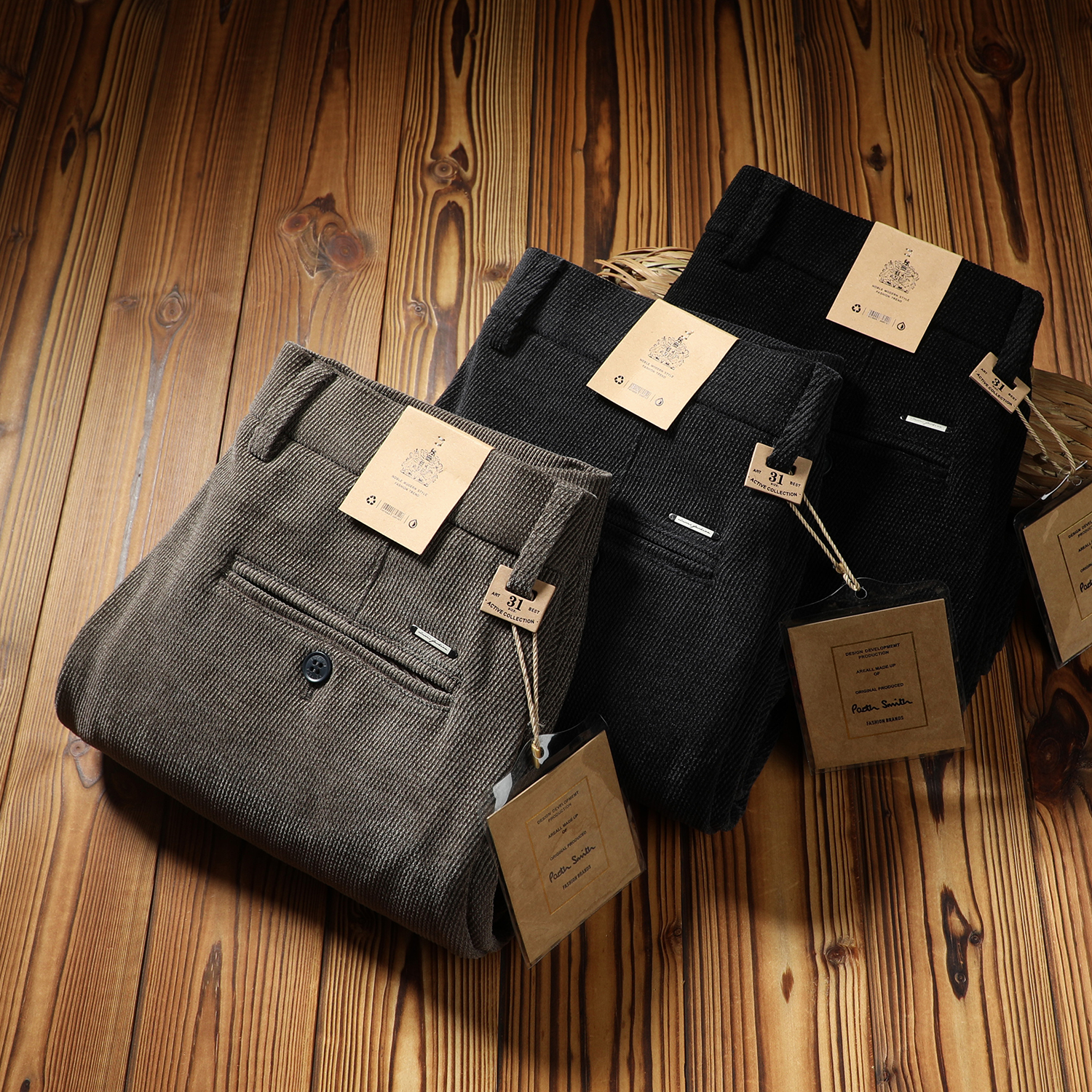 加厚雪尼尔灯芯绒宽松直筒休闲裤