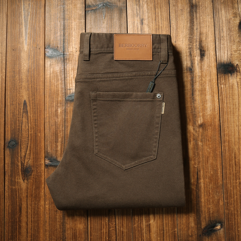 秋冬厚款纯棉直筒五袋款休闲裤