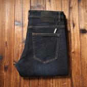 高端绵羊毛混纺抓绒磨毛弹力水洗直筒宽松牛仔裤 2024秋冬季 厚款 男