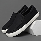 新款 百搭懒人软底男鞋 黑色帆布鞋 透气一脚蹬休闲鞋 男夏季 2026春季