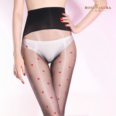 RK撞色爱心波点高腰无缝裆连裤袜