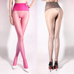 RK彩色极光油亮高腰无缝裆丝袜10D超薄丝滑全透明360度无痕连裤 袜