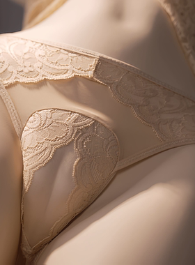 女假阴蕾丝系带臀部后开裆内裤CDTS变装男娘下体隐藏JJ伪娘三角裤