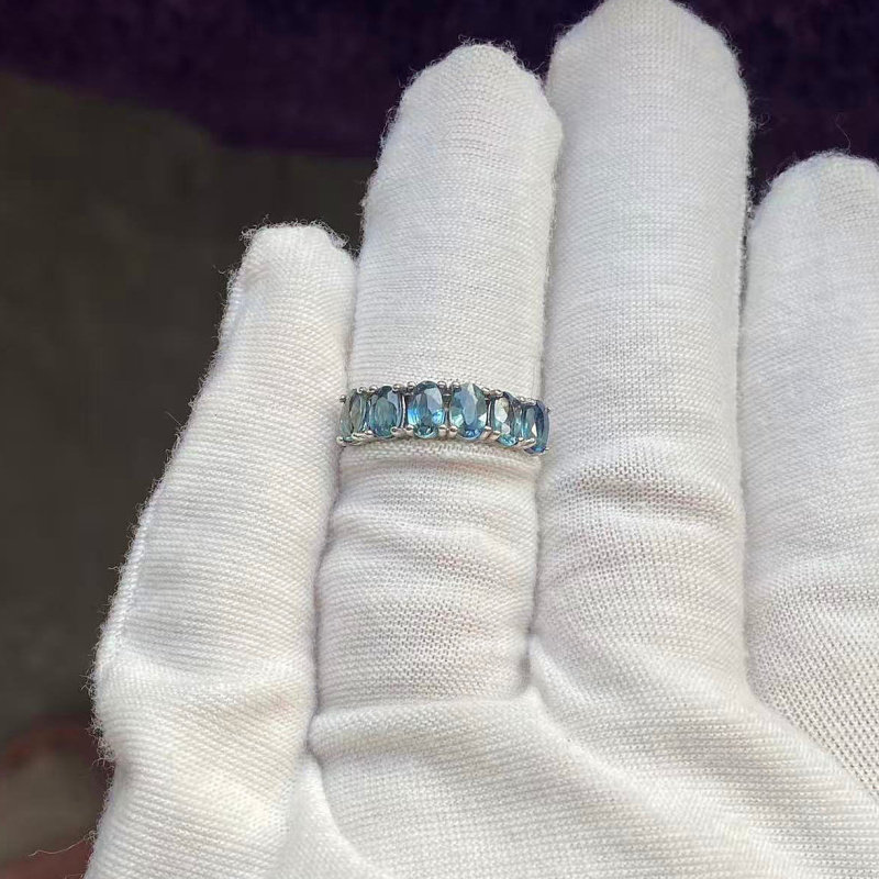 斯里兰卡浅蓝色天然蓝宝石戒指彩宝活口排戒S925银镀金镶嵌手饰女,珠宝/钻石/翡翠,手饰,淘宝优惠券,粉丝福利购,淘宝优惠卷