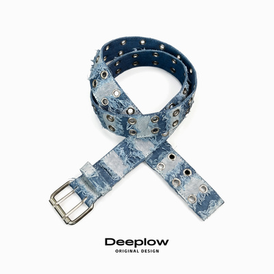 Deeplow毛边流苏ins风牛仔腰带