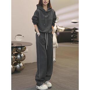 2025秋冬季新款巨好看的穿搭减龄时尚休闲运动加绒卫衣一整套装女