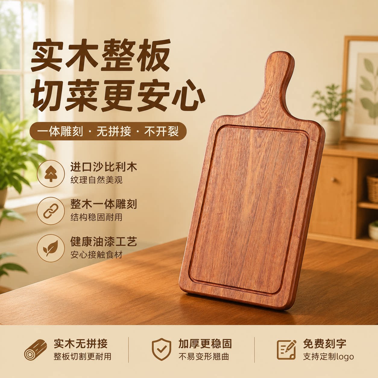 木质托盘长方形牛排板砧实木菜板水果餐盘椭圆形西餐木盘子披萨板