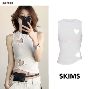 Rose同款SKIMS情人节COTTON JERSEY HEART爱心短袖连衣裙背心套装