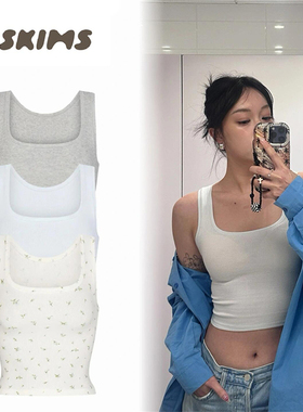 正品SKIMS卡戴珊香秀同款COTTON RIB TANK无袖吊带背心女运动修身