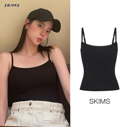 现货正品 SKIMS欧阳娜娜同款纯棉无袖内搭吊带背心女运动修身上衣