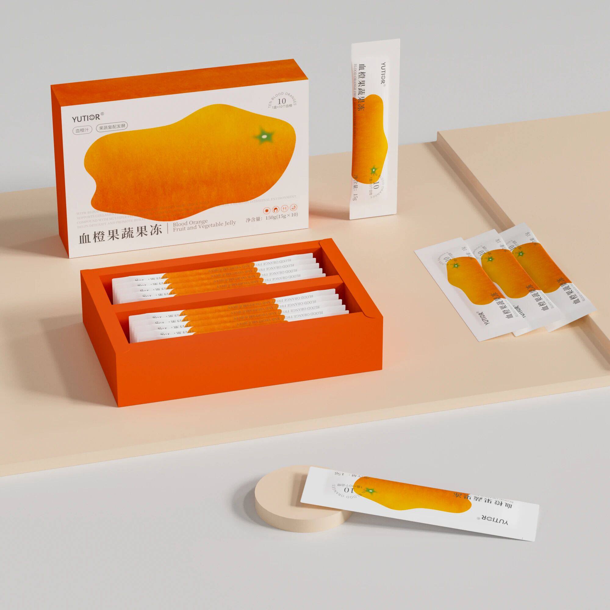 悠塔yutior新品血橙果蔬果冻蜜桃果吸