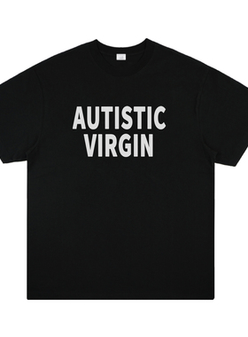 AUTISTIC VIRGIN 美式标语slogan印花短袖个性小众设计辣妹T恤潮