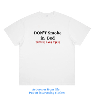 smoke 纯棉个性 潮牌短袖 嘻哈hiphop男女t恤夏 bed趣味美式 Dont