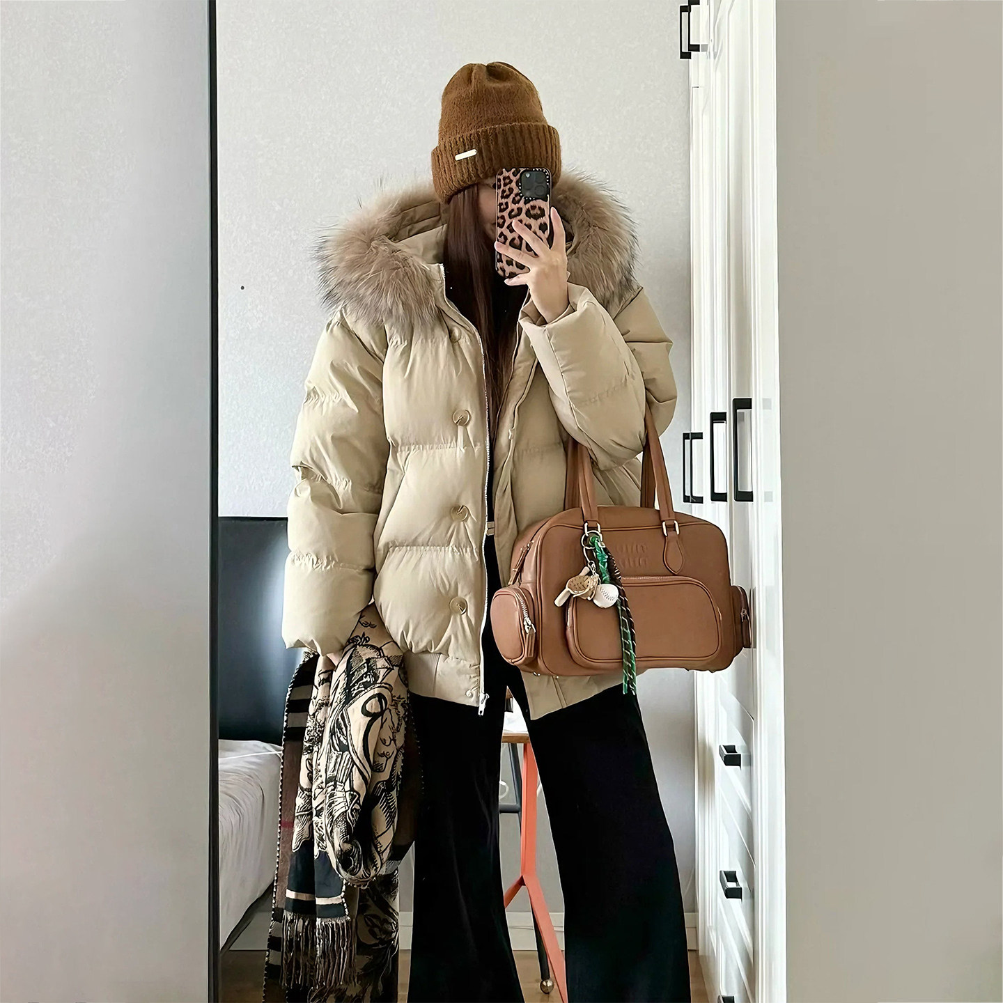 大码女装胖mm百搭卡其色毛领连帽棉服女高级感加厚保暖棉衣外套潮,女装/女士精品,大码棉服,淘宝优惠券,粉丝福利购,淘宝优惠卷