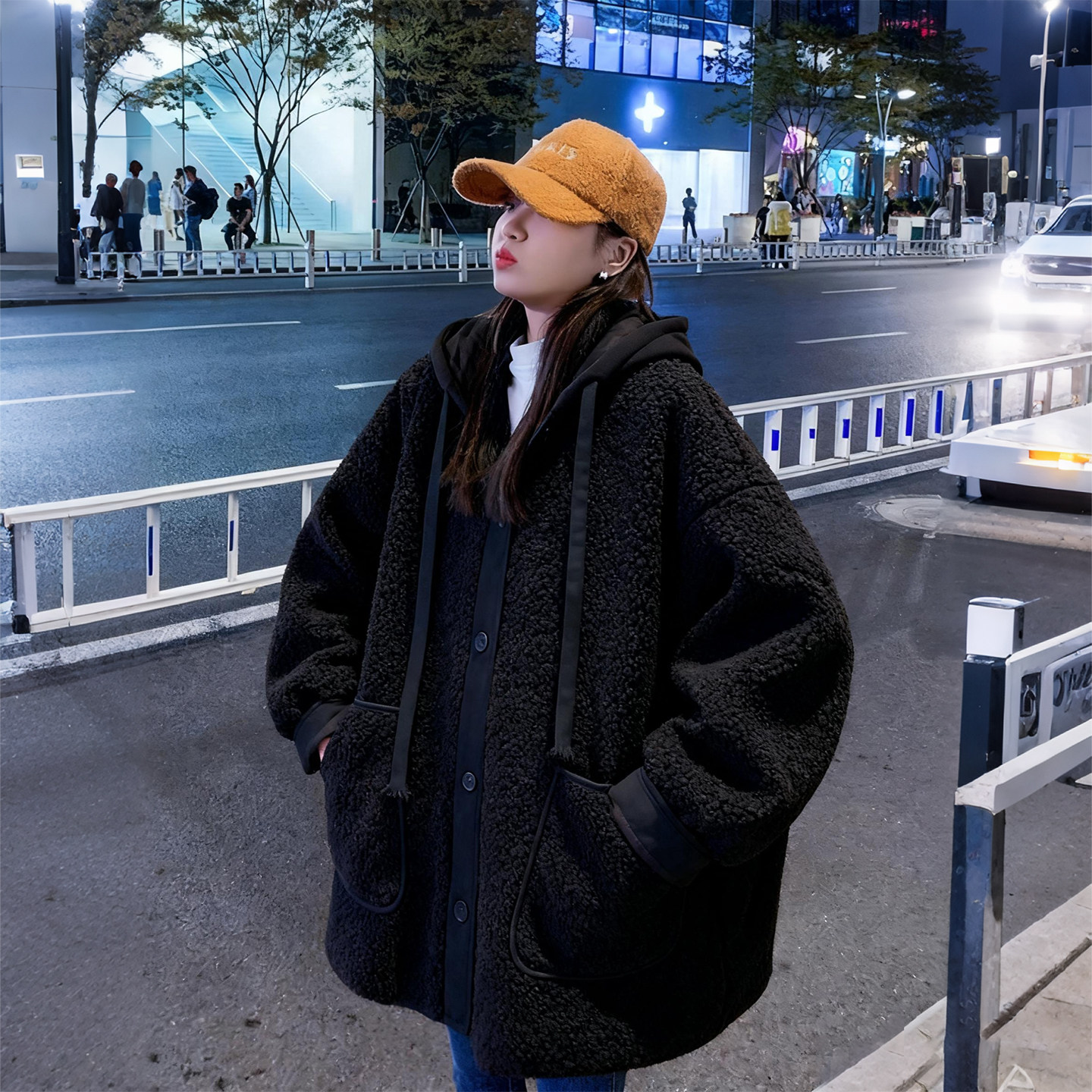 特大码女装胖mm羊羔绒连帽棉服女宽松保暖黑色复古简约风棉衣外套,女装/女士精品,常规大码外套,淘宝优惠券,粉丝福利购,淘宝优惠卷