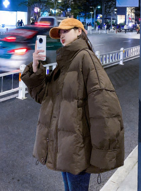 大码女装加厚保暖立领面包棉服