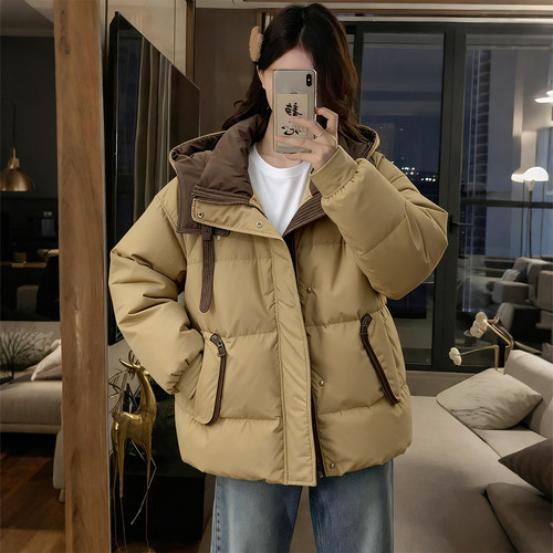 特大码女装胖mm时尚百搭连帽棉服