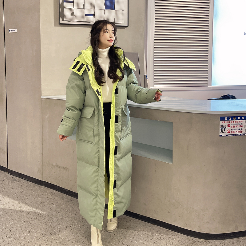 2-300斤设计感连帽中长款棉服