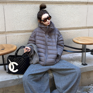特大码 胖mm慵懒风百搭连帽面包棉服女加厚保暖灰色棉衣外套潮 女装