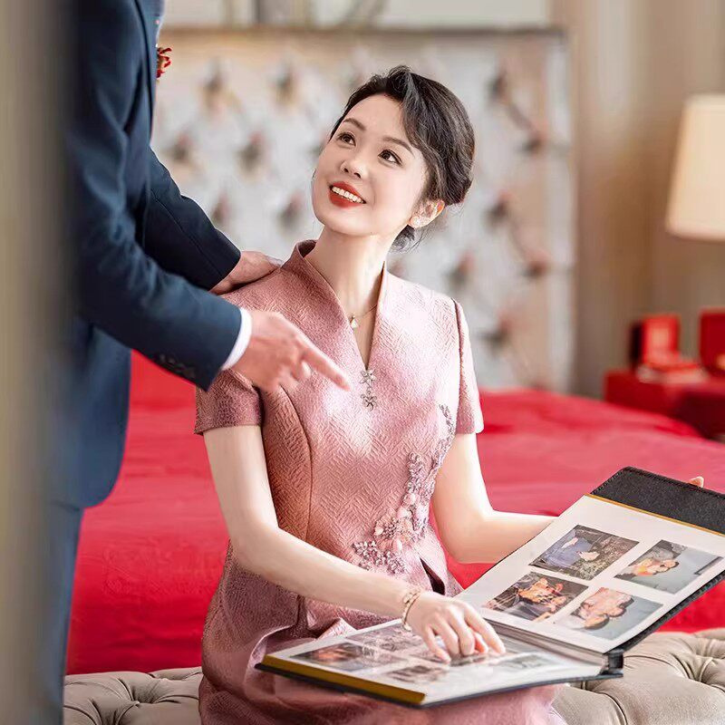 喜婆婆2026新款妈妈装婚宴礼服旗袍中年结婚婚礼喜服平时可穿大码