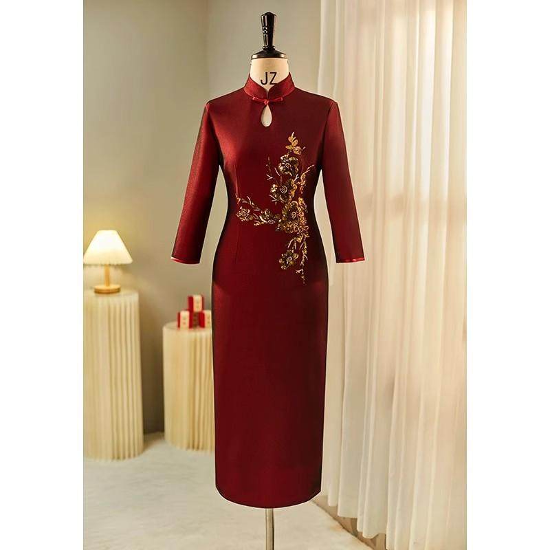 喜妈妈婚宴装中式高端旗袍