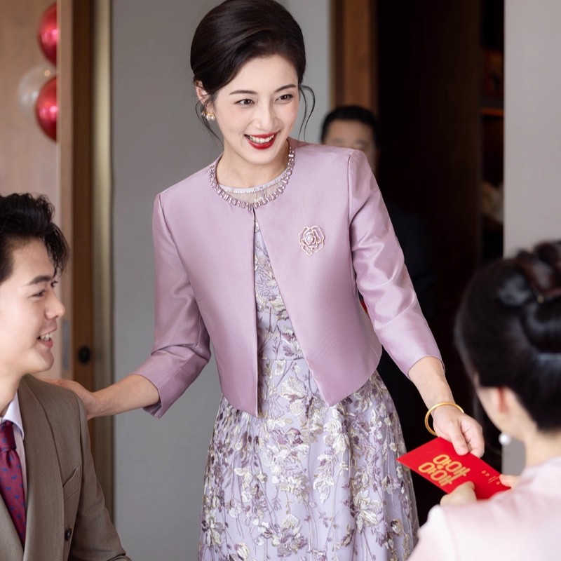 喜婆婆婚宴装2025新款高贵年轻款套装妈妈婚礼服结婚喜服平时可穿