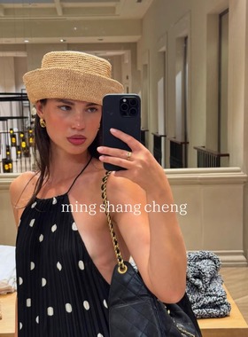 铭尚cheng 春夏新品拉菲草Pillbox Hat·手工钩针渔夫帽 法式草帽