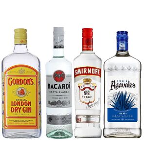 基酒套餐哥顿金酒+斯米诺伏特加+百加得朗姆酒+龙舌兰酒吧鸡尾酒