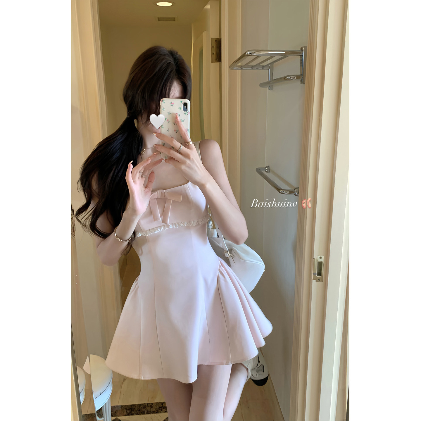 白水女芭蕾少法式蝴蝶结