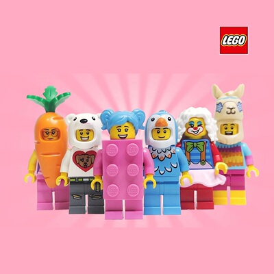 乐高bam人仔企鹅熊猫鸡老虎