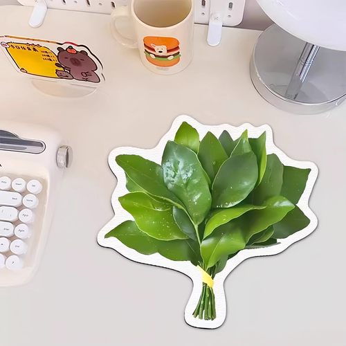 创意柚子叶鼠标垫去晦气转运幸运可爱植物造型办公桌面装饰垫