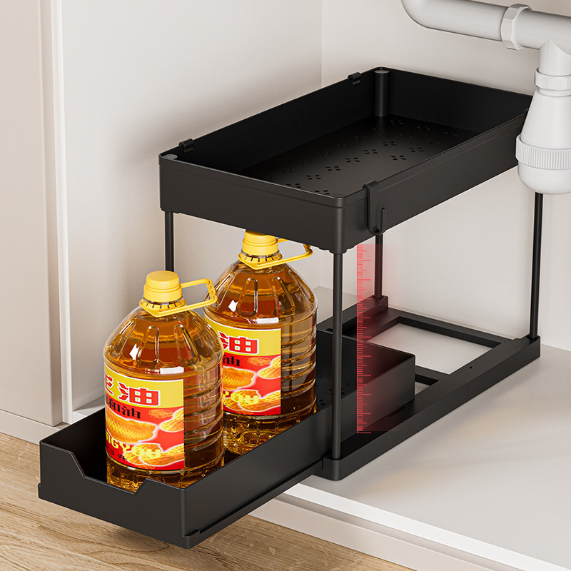 水槽下抽拉式置物架白钢整体橱柜架子厨房调料多层浴室柜?具车收,厨房/烹饪用具,厨房置物架/置物柜/角架,淘宝优惠券,粉丝福利购,淘宝优惠卷