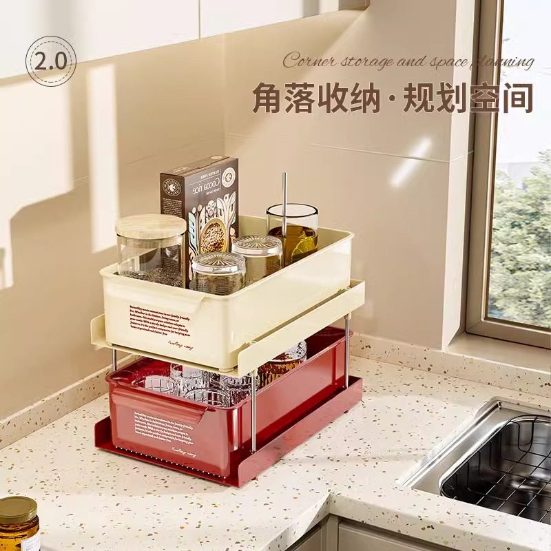 咖啡角茶包置物架桌面抽屉式杯架