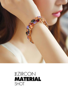 芒果饰品经典蒙娜丽莎七彩锆石手链女士奢华礼品选择