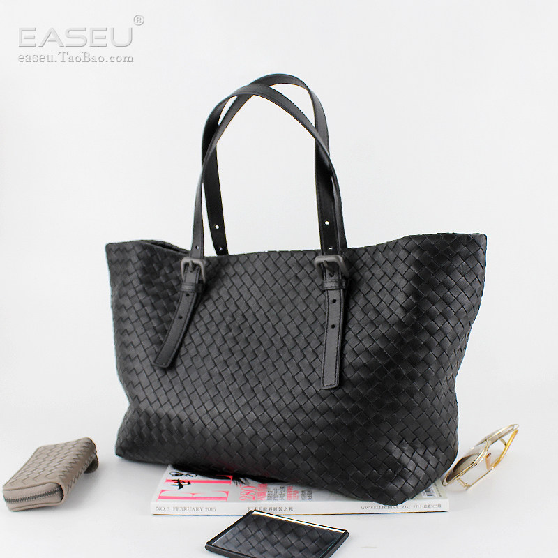 潮流编织女包2025春夏款休闲时尚单肩真皮羊皮女士手提女包托特包