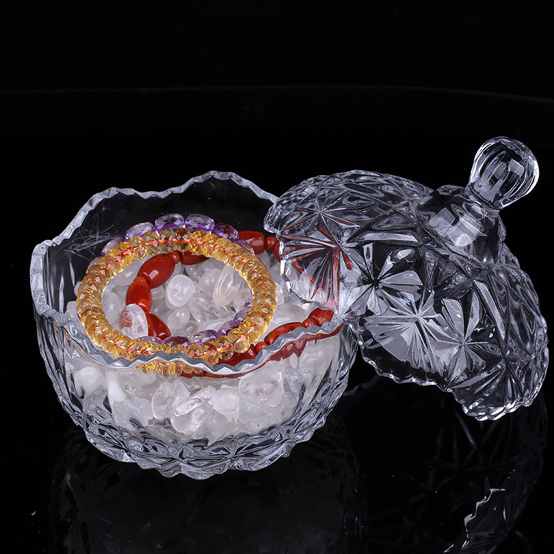 高品质天然白水晶消磁石巴西原矿原石手链消磁净化摆件消磁碗容器