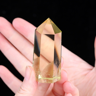 高品质天然黄水晶晶柱原矿原石水晶柱手链消磁净化冥想桌面摆件