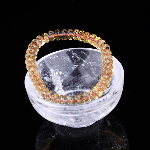 天然白水晶手链消磁净化碗小摆件