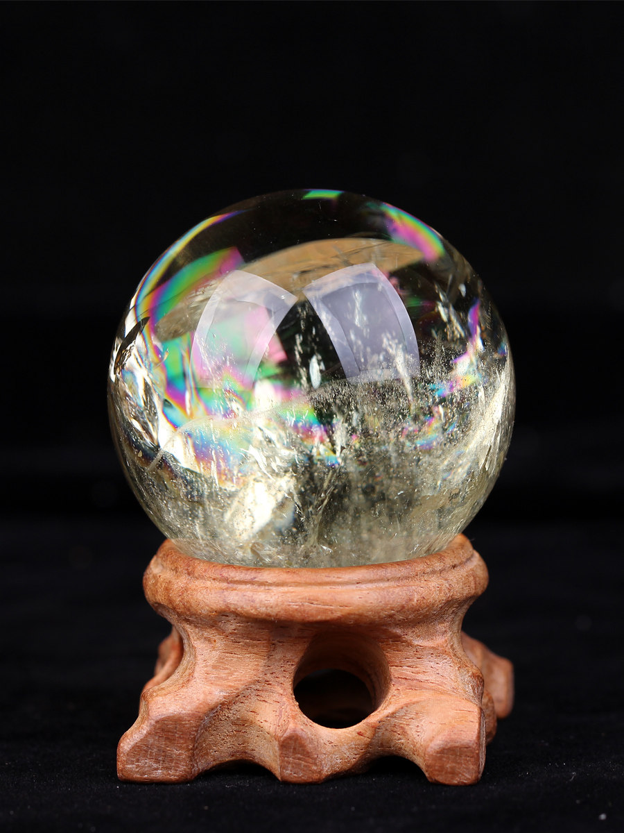 6a收藏级天然巴西黄水晶球摆件原石水晶球家居客厅办公室一物一图