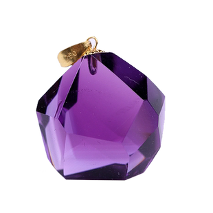新品天然紫水晶吊坠G18K黄金白金镶嵌随形裸石糖果原石项链挂件