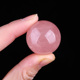 新品 天然粉水晶单珠马达加斯加原石深粉色马粉芙蓉石圆珠DIY散珠