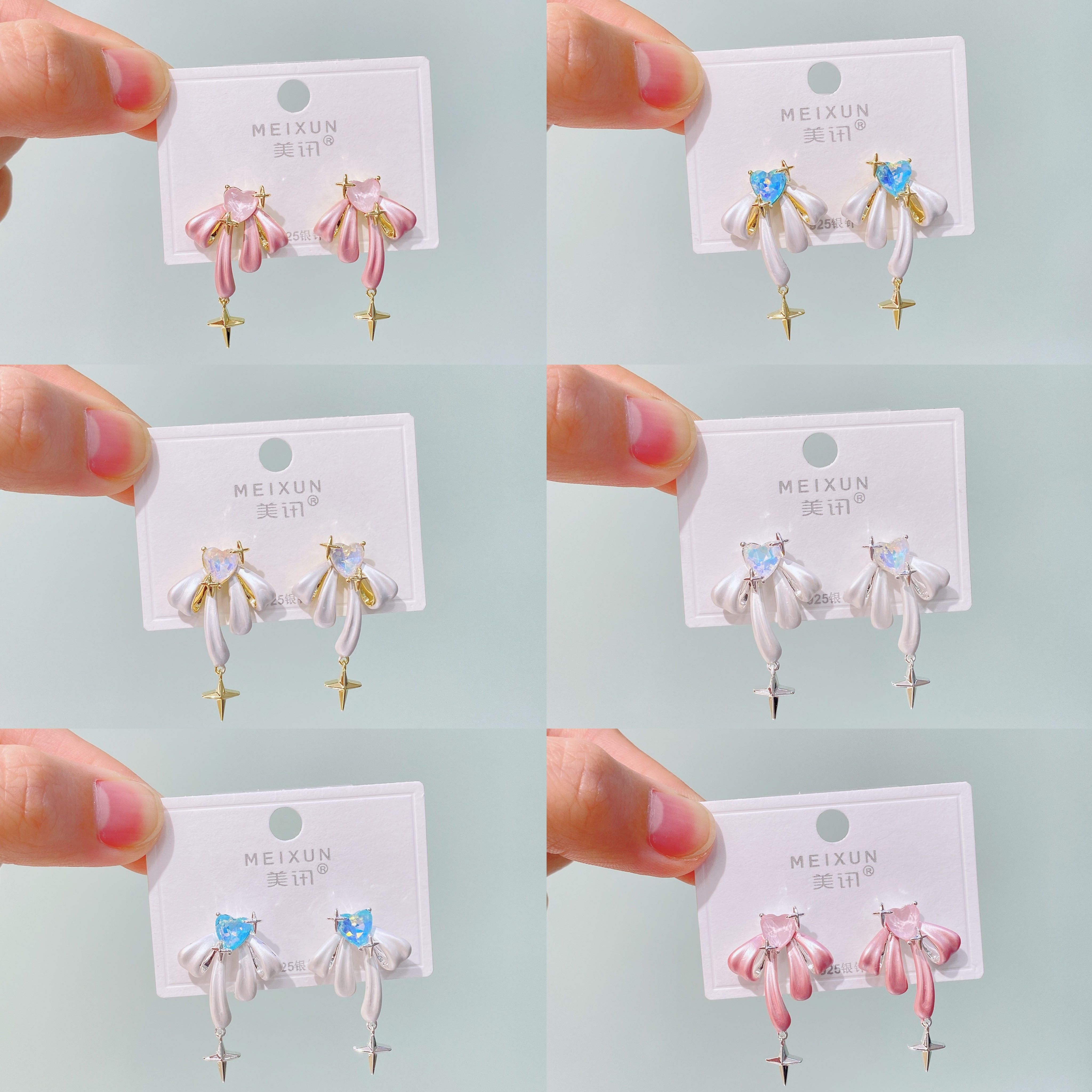 美讯耳饰s925银针新款爆款时尚气质百搭耳环女小众设计感高级耳饰