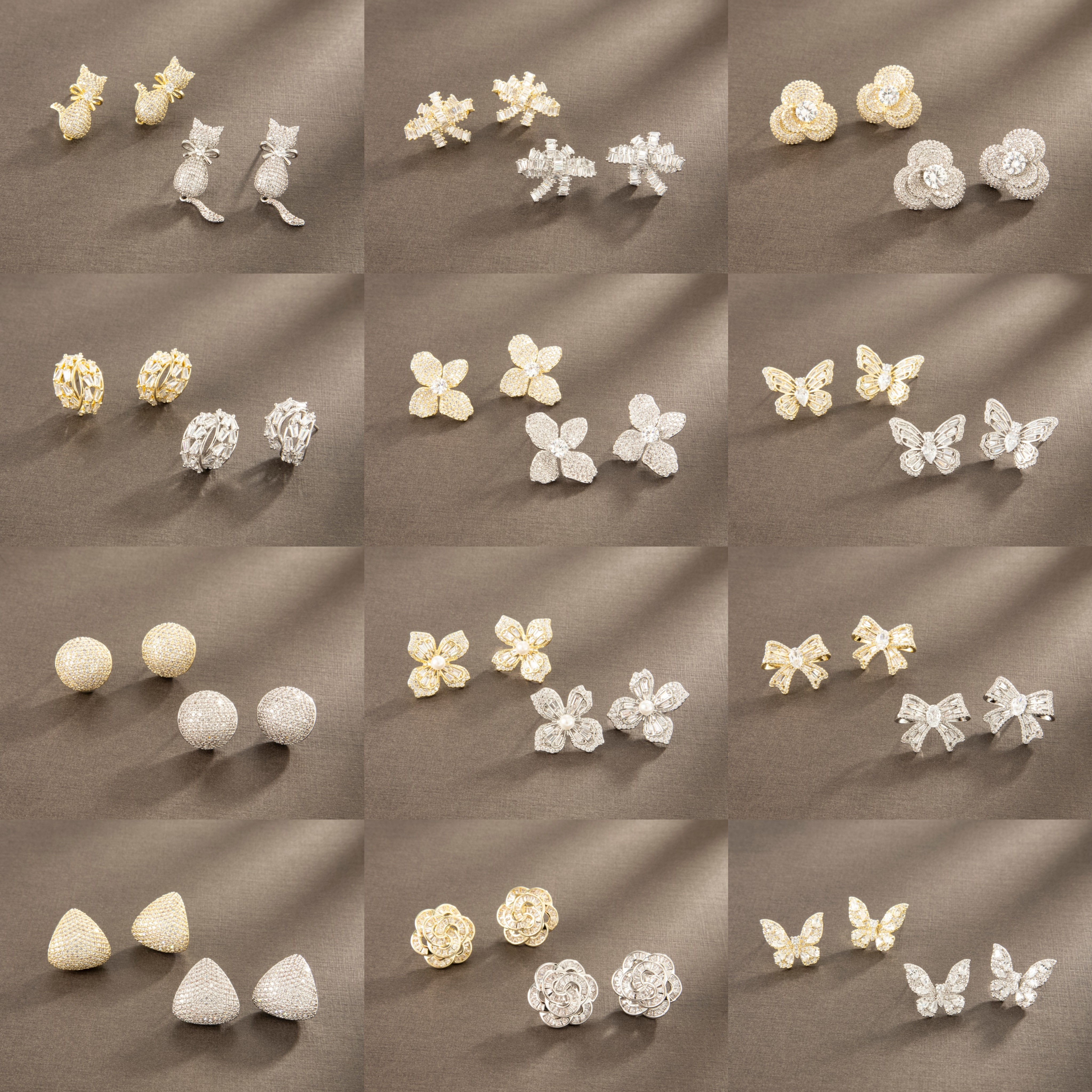 美讯耳饰法式耳饰S925银针爆款花朵耳夹女精致轻奢小众个性耳骨夹