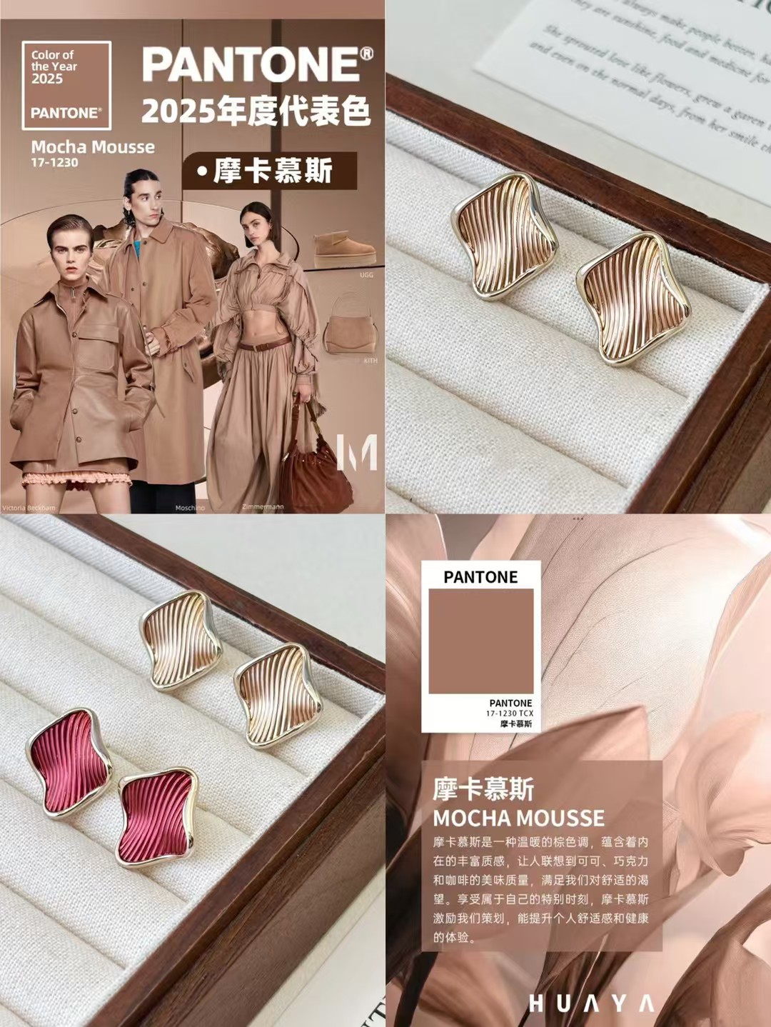 丽银耳饰/丽贝丽影2025年度流行色摩卡慕斯色来袭高端大气上档次